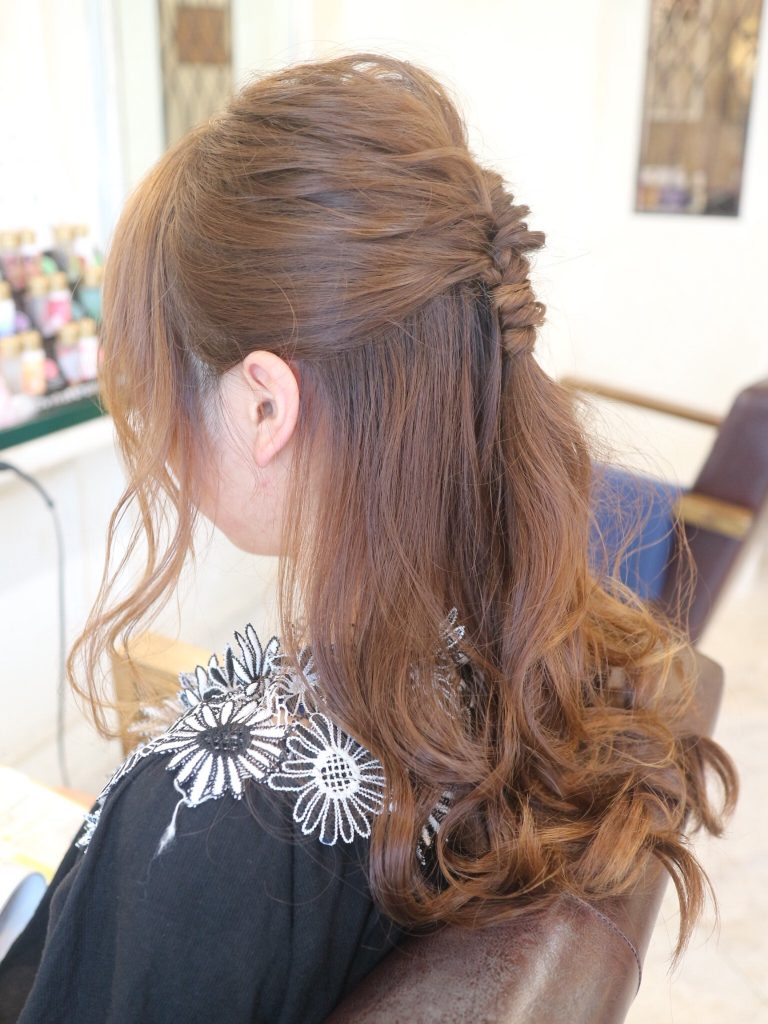 美容室,高松市,ヘアセット,ハーフアップ