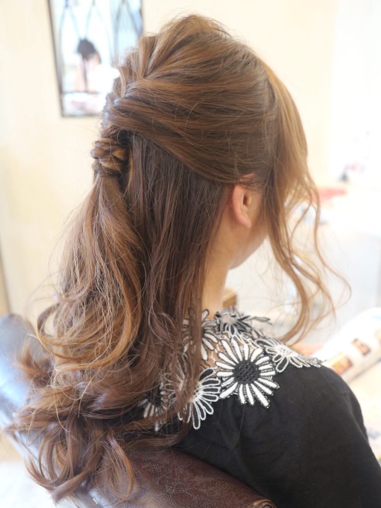 美容室,高松市,ヘアセット,ハーフアップ