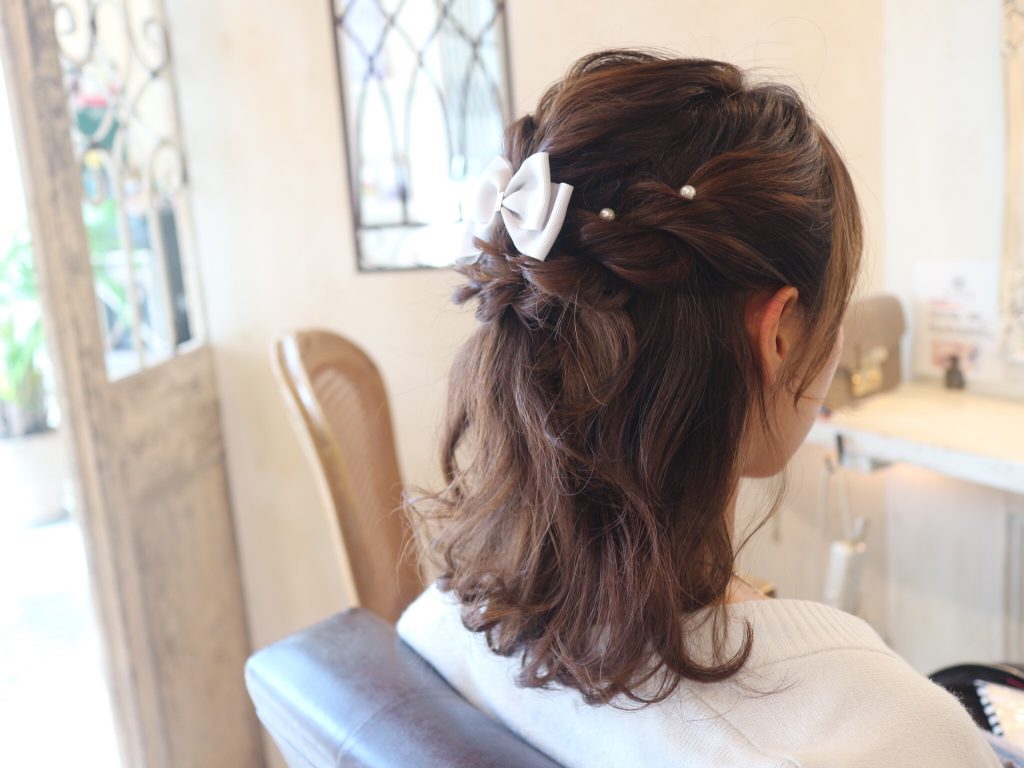 ヘアアレンジ,高松市,美容室,ハーフアップ